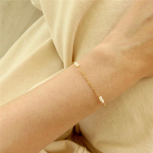 Gold Tiny Natural Pearls Bracelet And Anklet