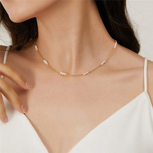 Delicate Pearl Gold Necklace