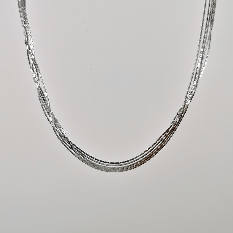 Delicate Multi Layer Sterling Silver Necklace