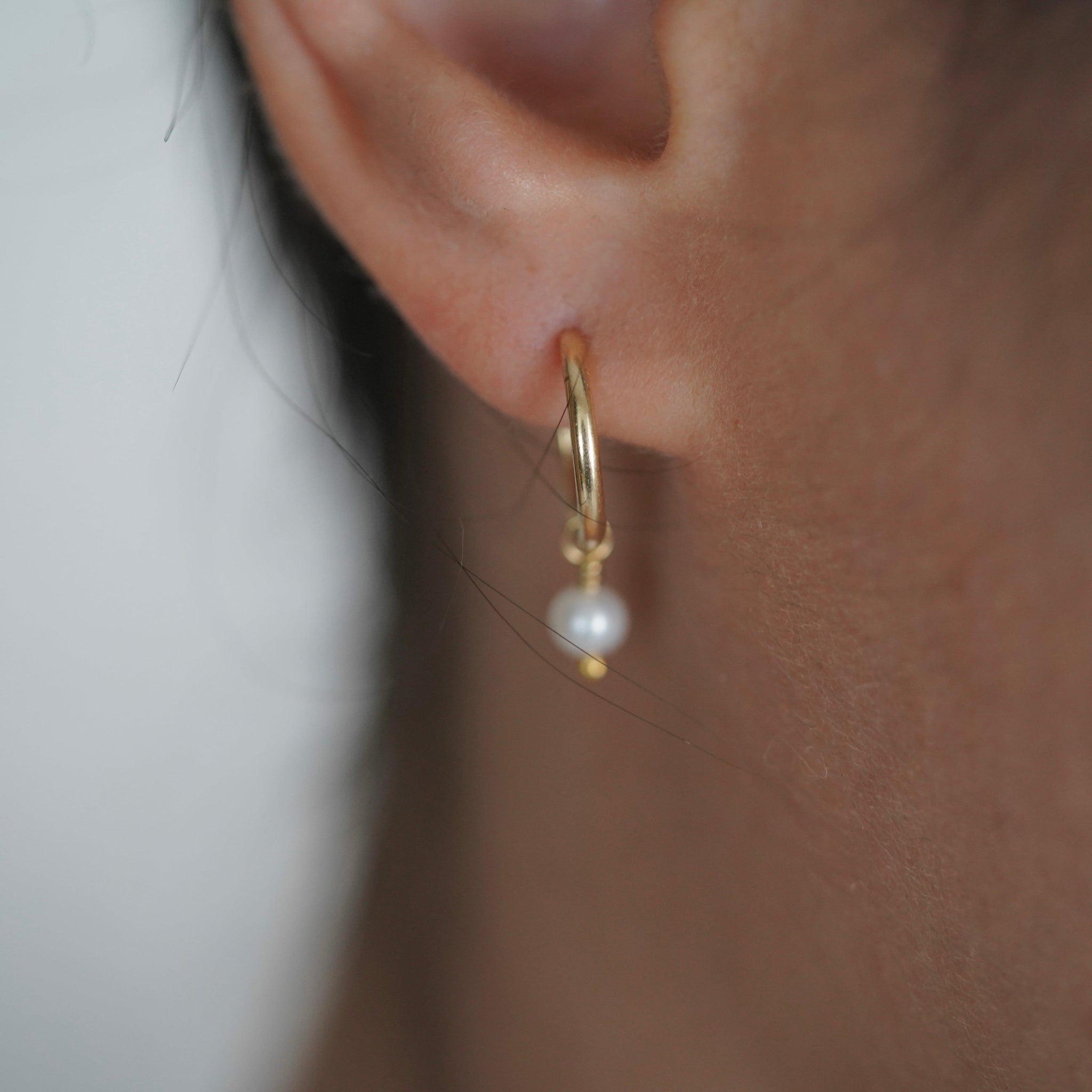 Boucles d'oreilles Mini Pearl Hoop
