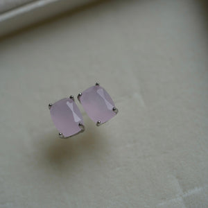 Pink Sterling Silver Stud Earrings