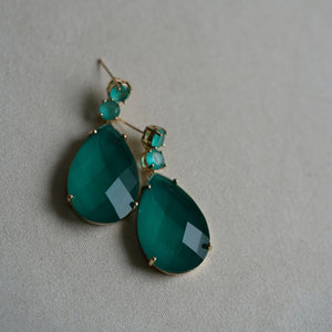 Green Stone Drop Earrings