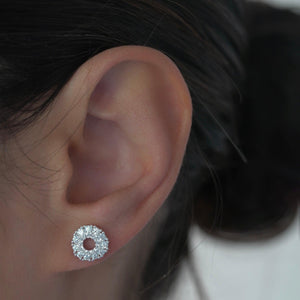 Boucles d'oreilles en argent sterling avec cercle de zircons