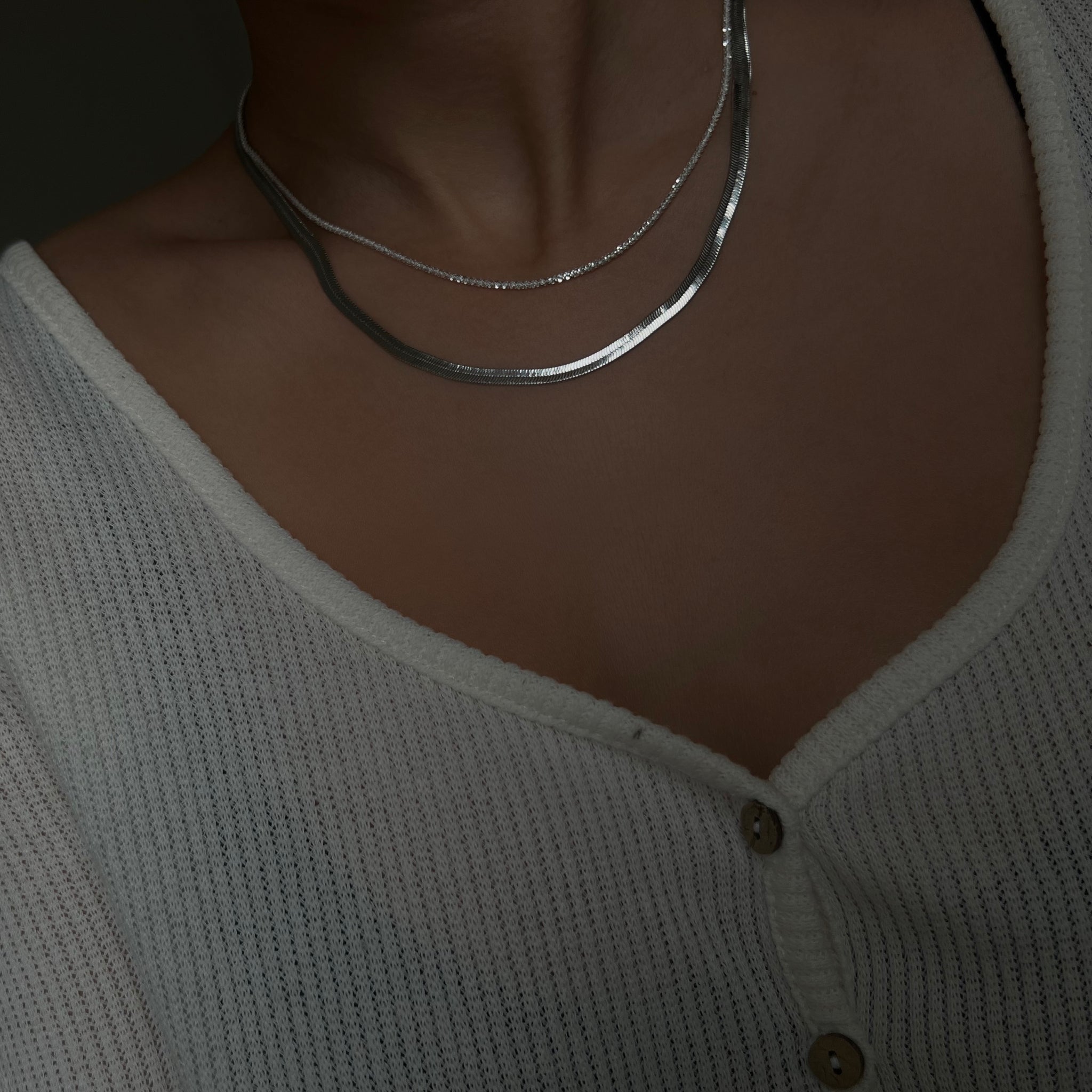 Sterling Silber Schlangenkette Halskette