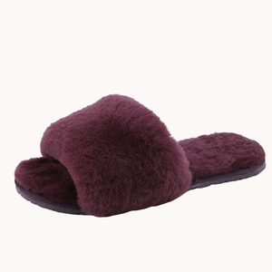 Wool Home Slippers Bordeaux