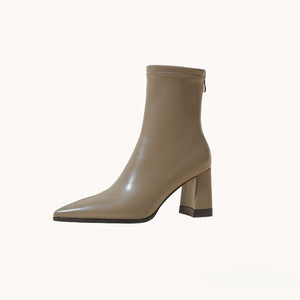 Tight Stretch Pointed Toe Ankle Boots