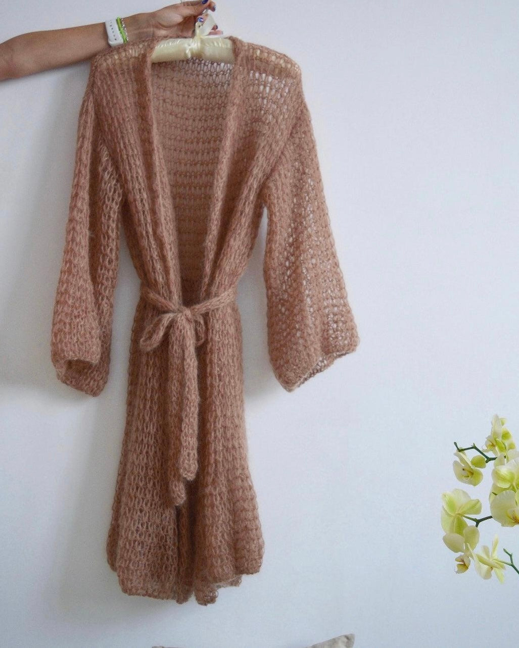 Delicate Mohair Belted Cardigan
