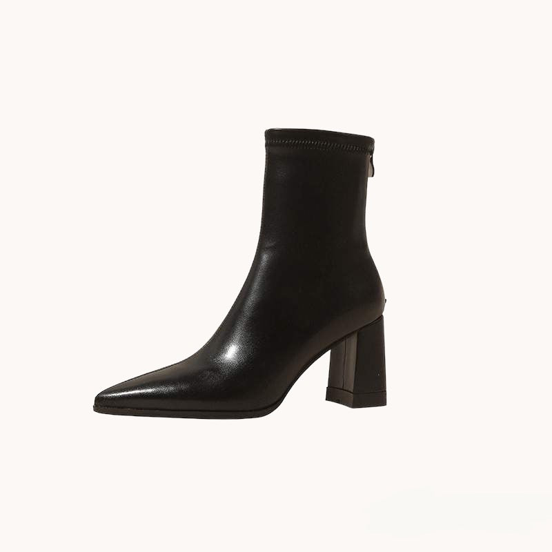 Tight Stretch Pointed Toe Ankle Boots