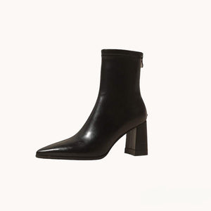 Tight Stretch Pointed Toe Ankle Boots