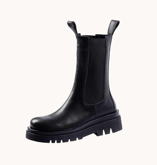 Handmade Leather Slip On Platform Boots