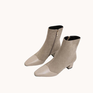 Heeled Suede Mix Boots
