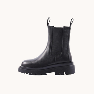 Handmade Leather Slip On Platform Boots