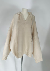 Oversize Hooded Wool Sweater