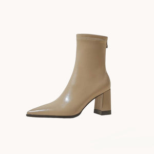 Tight Stretch Pointed Toe Ankle Boots