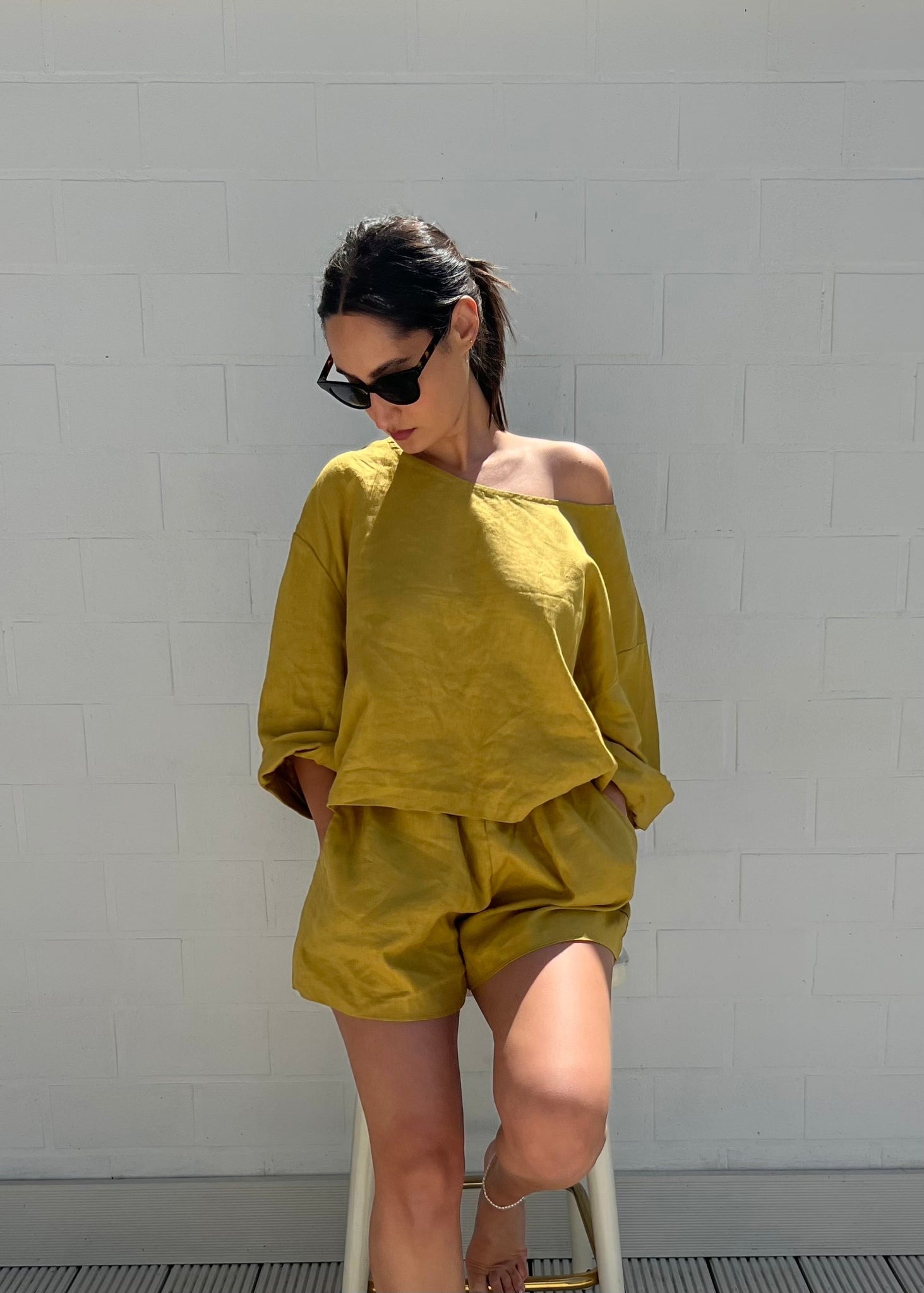Top oversize en lin