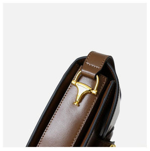 Leather Shoulder Bag With Golden Details