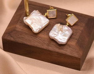 Square Pearl Earrings