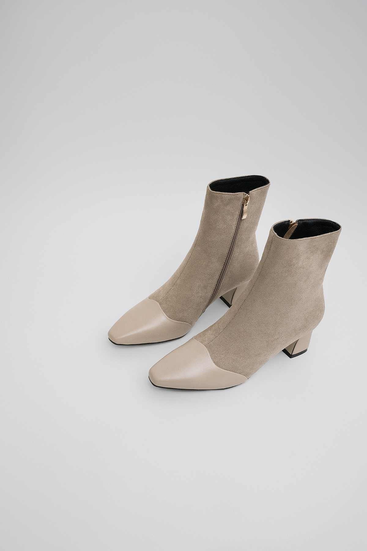 Heeled Suede Mix Boots
