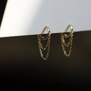 Boucles d'oreilles en chaîne en or 9 carats