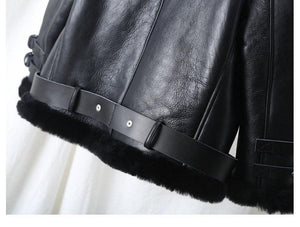 Merino Wool Leather Biker Jacket