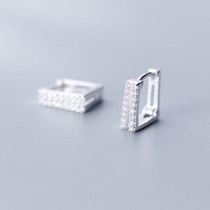Sterling Silver Tiny Square Earrings