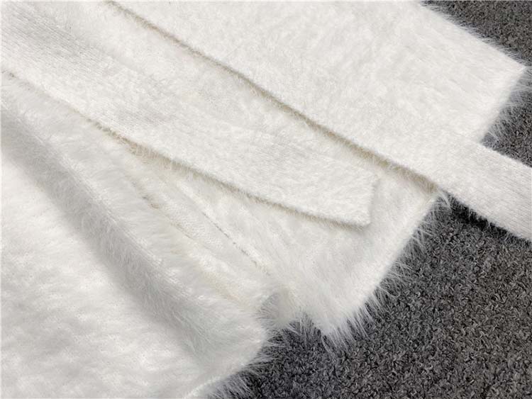 Cardigan long en laine d'alpaga avec ceinture