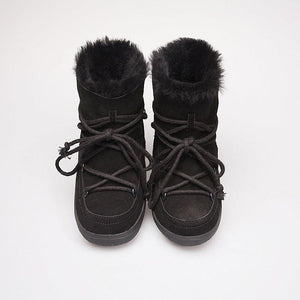 Wool and Leather Snow Boots